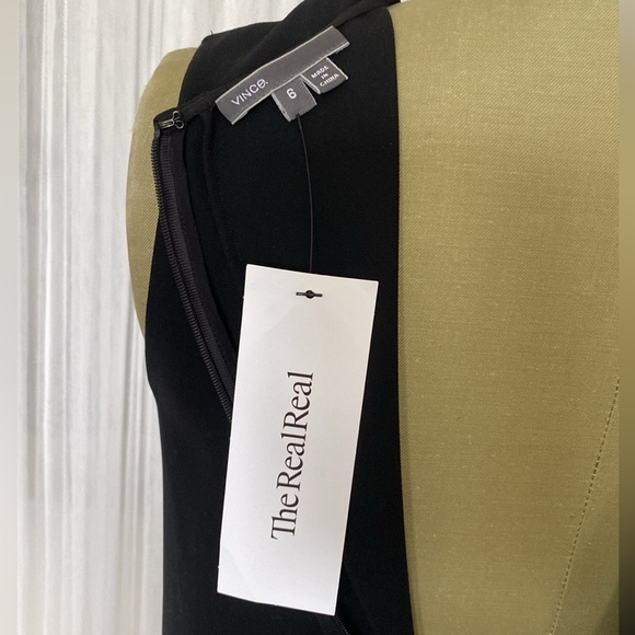 Vince Modern/Classic style, shift laser cut LBD dress! Black/ivory! Size 6 - Picture 7 of 16